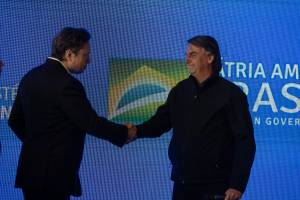 Porto Feliz – 20/05/2022 – O presidente Jair Bolsonaro se encontra com o bilionário sul-africano Elon Musk no hotel Fasano em Porto Feliz-SP. Foto: Jonne Roriz/Veja