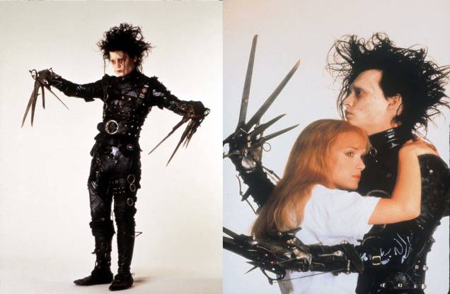 Johnny Depp e Winona Ryder em "Edward Mãos de Tesoura", 1990 de  Tim Burton.