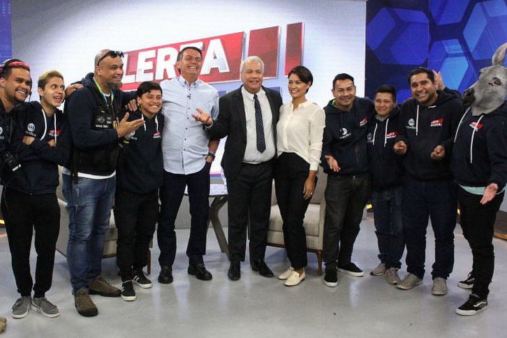 Jair e Michelle Bolsonaro no programa "Alerta Nacional", da RedeTV -