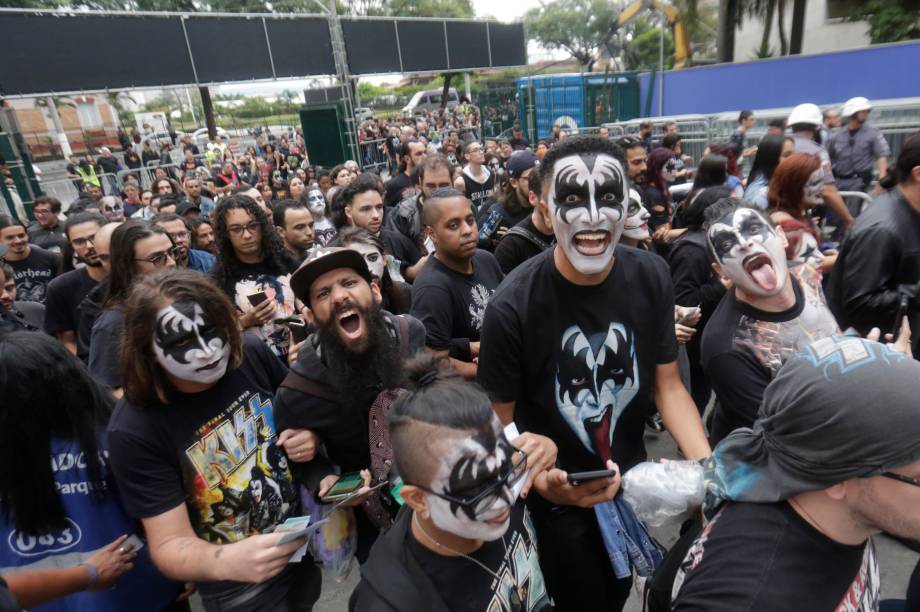 A banda Kiss durante sua apresentação no Allianz Parque, na sua turnê de despedida "End of The Road", no Allianz Parque, em São Paulo, em 30/04/2022 -