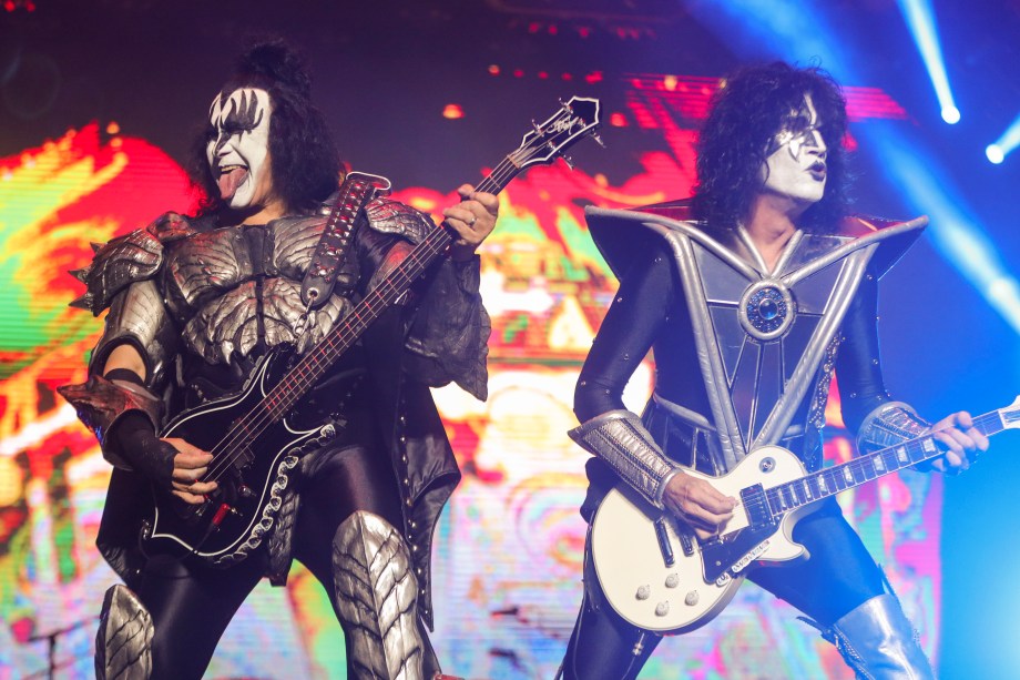 A banda Kiss durante sua apresentação no Allianz Parque, na sua turnê de despedida "End of The Road", no Allianz Parque, em São Paulo, em 30/04/2022 -