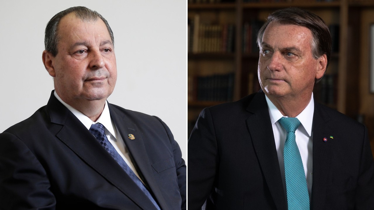 O senador Omar Aziz (PSD-AM) e o presidente Jair Bolsonaro -