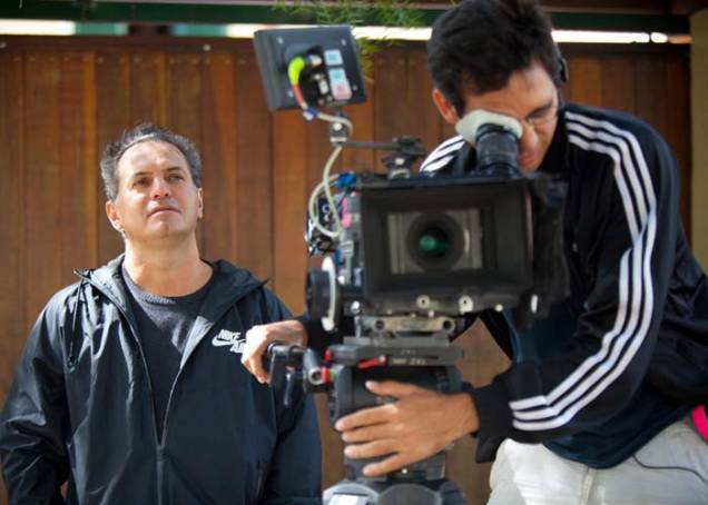 Breno Silveira no set de filmagens do filme "À Beira do Caminho", de 2012.