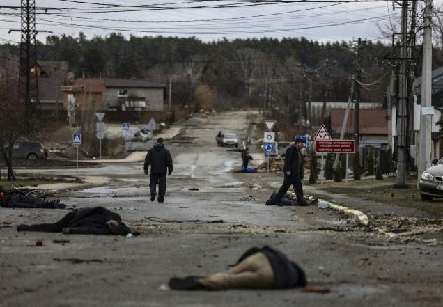 O Massacre de Bucha, `a noroeste de Kiev, está sendo investigado por crimes de guerra, ocorrido em 2 de abril de 2022.