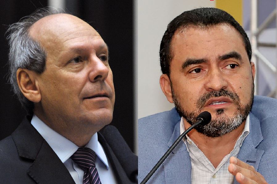 O ex-deputado federal Ronaldo Dimas (Podemos) e o governador Wanderlei Barbosa (Republicanos), candidatos ao governo do Tocantins