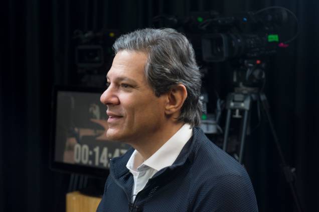 Fernando Haddad durante a gravação do programa Amarelas On Air -