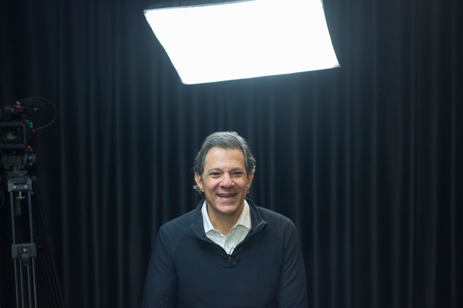 Fernando Haddad durante a gravação do programa Amarelas On Air -