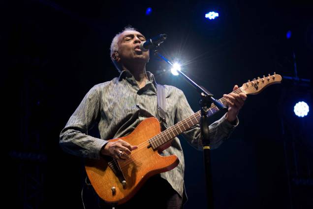 Gilberto Gil faz show no Espaço das Américas, em São Paulo, em 13/04/2019.