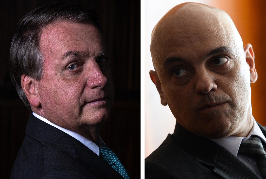 Presidente Jair Bolsonaro e Ministro do STF, Alexandre de Moraes.