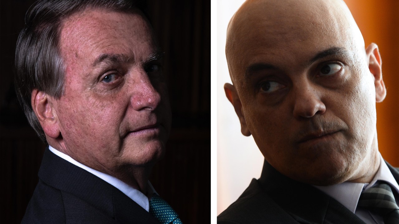Presidente Jair Bolsonaro e Ministro do STF, Alexandre de Moraes.