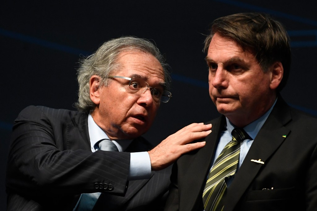 O ministro da Economia, Paulo Guedes, e o presidente Jair Bolsonaro -