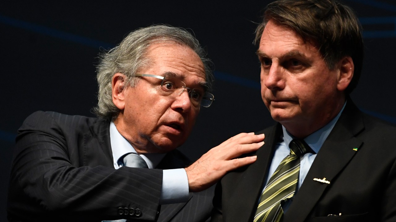 O ministro da Economia, Paulo Guedes, e o presidente Jair Bolsonaro -