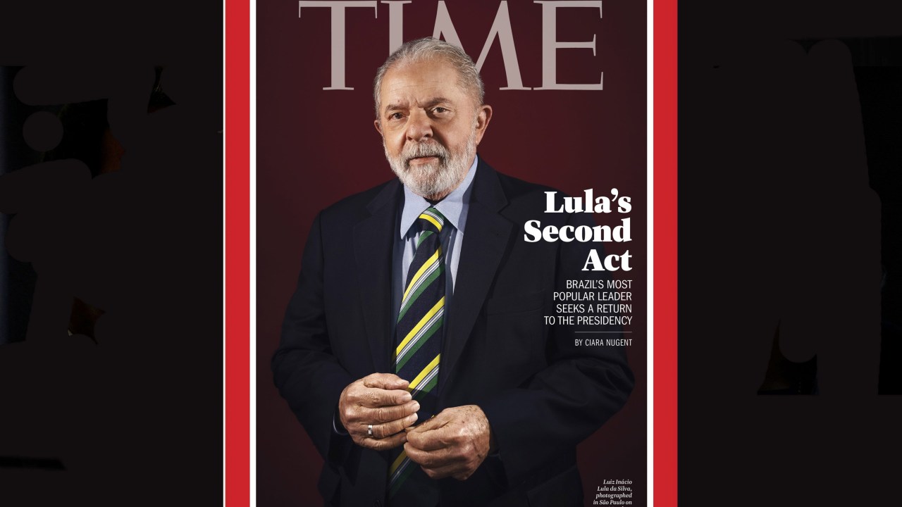 Capa da 'Time': "O presidente mais popular do Brasil retorna do exílio político com a promessa de salvar a nação" (4/5/2021) Entrevista com Lula.