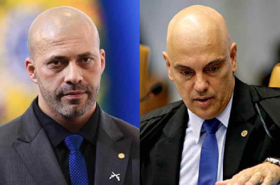 O deputado federal Daniel Silveira (PTB-RJ) e o ministro Alexandre de Moraes: novo encontro marcado, agora na Justiça Eleitoral