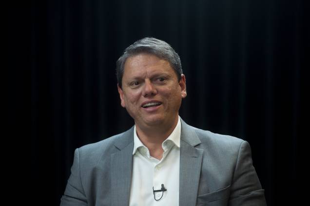 O ex-ministro de Infraestrutura e pré-candidato ao governo de São Paulo Tarcisio de Freitas durante a gravação do programa Amarelas On Air - O ex-ministro de Infraestrutura e pré-candidato ao governo de São Paulo Tarcisio de Freitas durante a gravação do programa Amarelas On Air -
