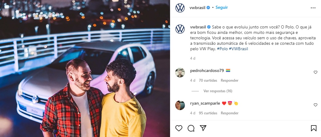 Publicidade da Volkswagen mostra casal gay e é alvo de ataques homofóbicos desde que foi ao ar pela primeira vez, em 2021 -