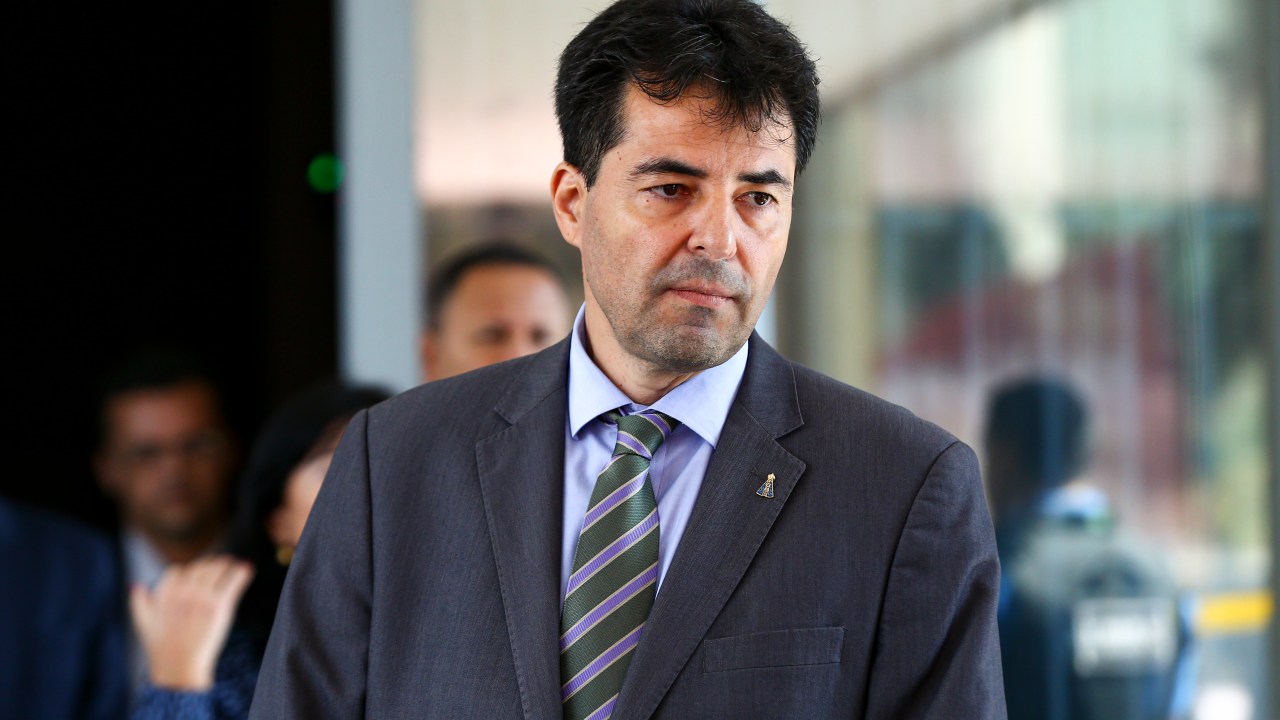O ministro de Minas e Energia, Adolfo Sachsida, durante entrevista coletiva.-