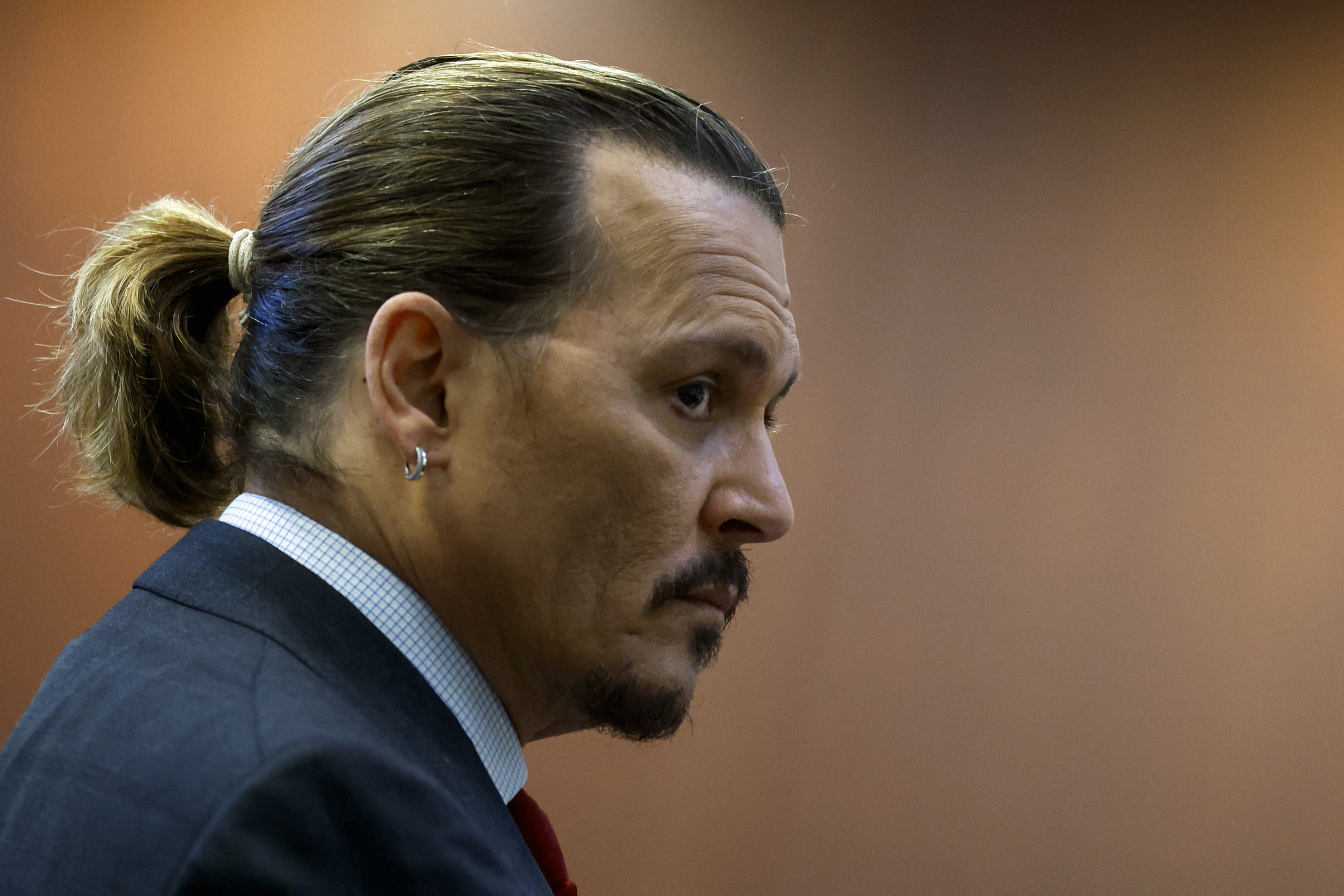Actor Johnny Depp in court in lawsuit against ex-wife Amber Heard, April 2022 -