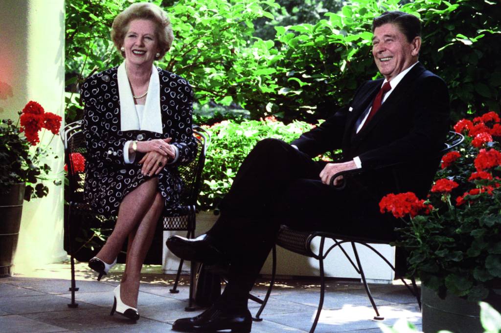 BIO-REAGAN-THATCHER SUCESSO GLOBAL - Thatcher com Ronald Reagan: o modelo britânico foi copiado mundo afora -
