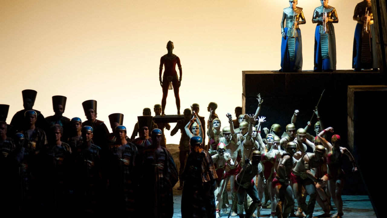 Ópera Aida em montagem no Theatro Municipal de São Paulo
