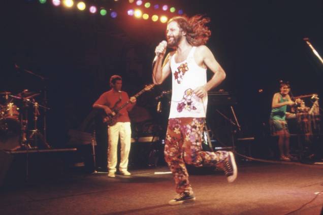 Alceu Valença durante show do Projeto SP, em São Paulo, 1985.