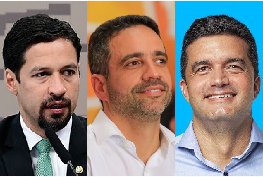 Os candidatos aos governo de Alagoas Rodrigo Cunha (União Brasil), Paulo Dantas (MDB) e Rui Palmeira (PSD)