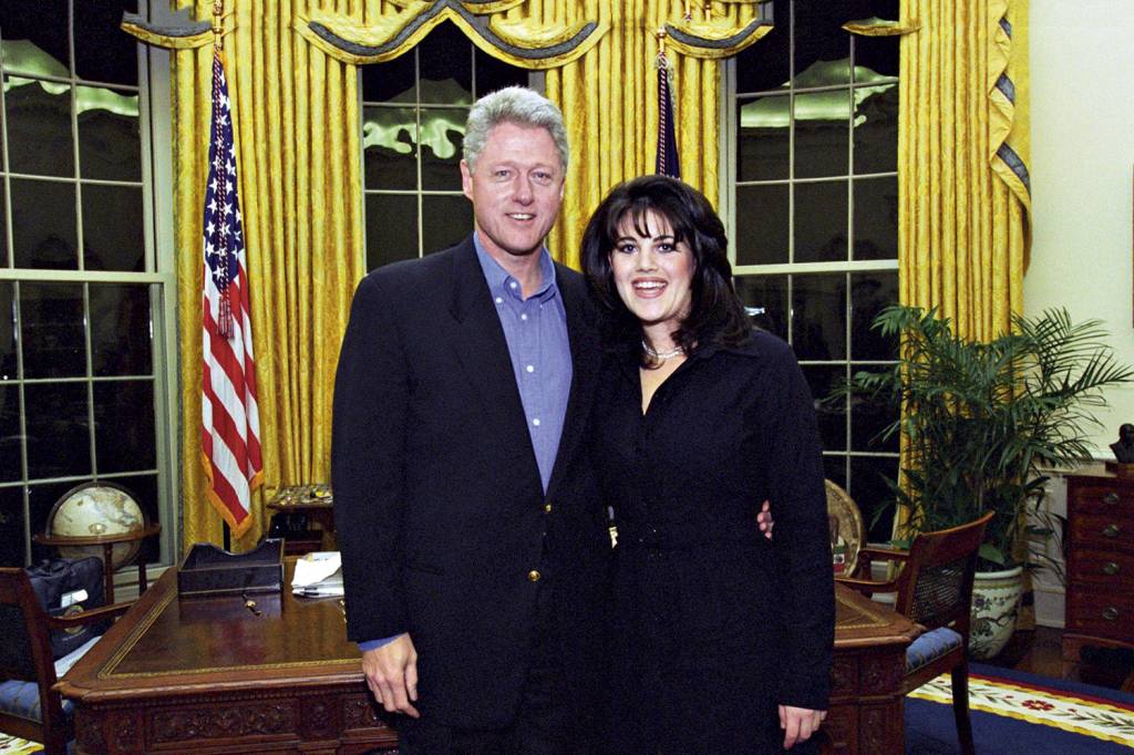 TENTAÇÃO DO PODER - Clinton e Monica: o affair quase derrubou o presidente -
