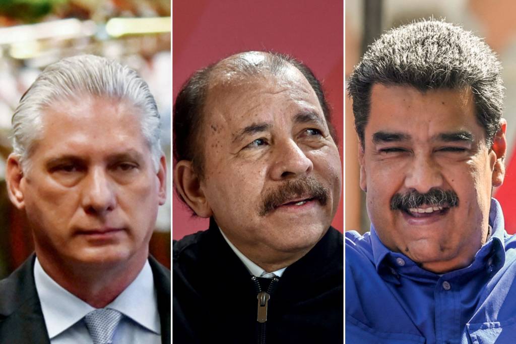 ATRITO - Os sem-convite: Diaz-Canel, de Cuba), Ortega, da Nicarágua, e Maduro, da Venezuela -