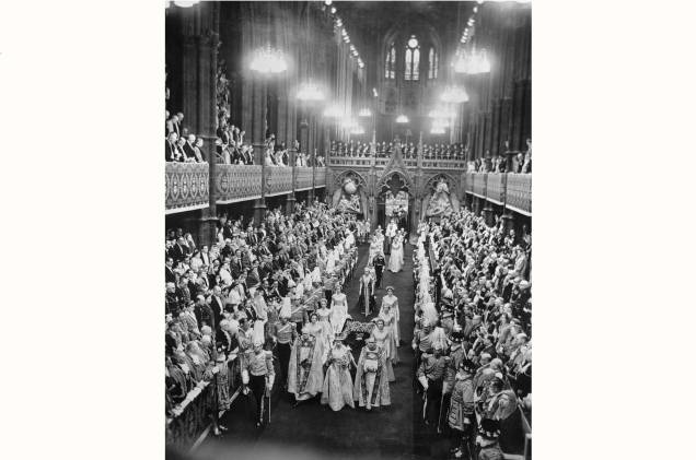 A coroação da rainha Elizabeth II na Abadia de Westminster, Londres, Inglaterra, Reino Unido. 1953.