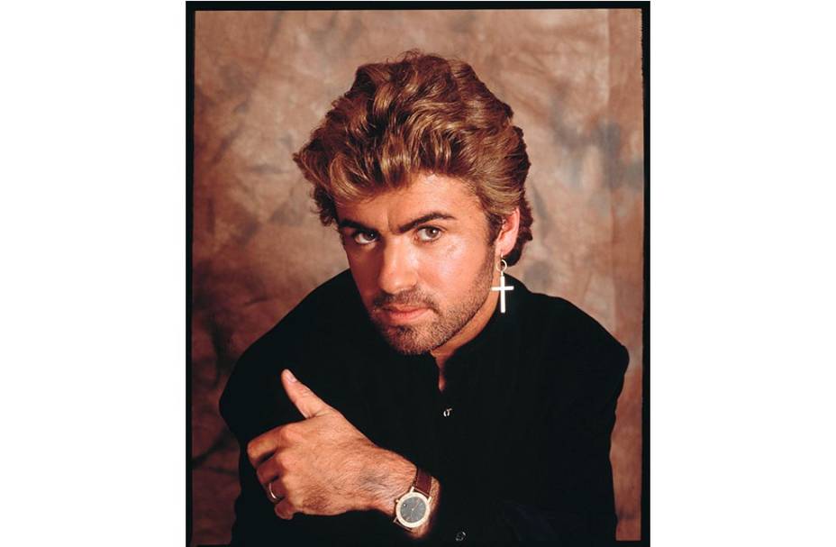 Cantor inglês George Michael, durante ensaio fotográfico, em Londres, Inglaterra, 1987.