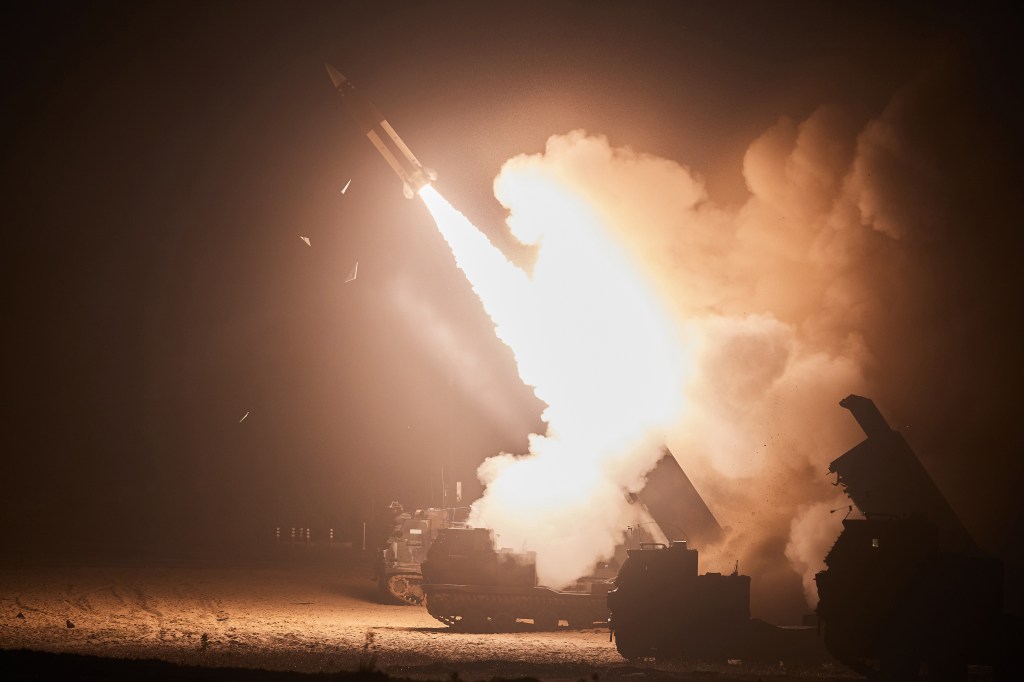 EAST COAST, SOUTH KOREA - JUNE 6: In this handout image released by the South Korean Defense Ministry via Dong-A Daily, a missile is fired during a joint training between the United States and South Korea on June 6, 2022 in East Coast, South Korea. South Korea and the United States fired eight ballistic missiles into the East Sea on Monday in response to North Korea's missile launches the previous day, according to the South's military. (Photo by South Korean Defense Ministry/Dong-A Daily via Getty Images)