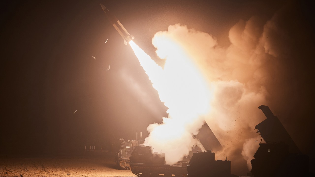 EAST COAST, SOUTH KOREA - JUNE 6: In this handout image released by the South Korean Defense Ministry via Dong-A Daily, a missile is fired during a joint training between the United States and South Korea on June 6, 2022 in East Coast, South Korea. South Korea and the United States fired eight ballistic missiles into the East Sea on Monday in response to North Korea's missile launches the previous day, according to the South's military. (Photo by South Korean Defense Ministry/Dong-A Daily via Getty Images)