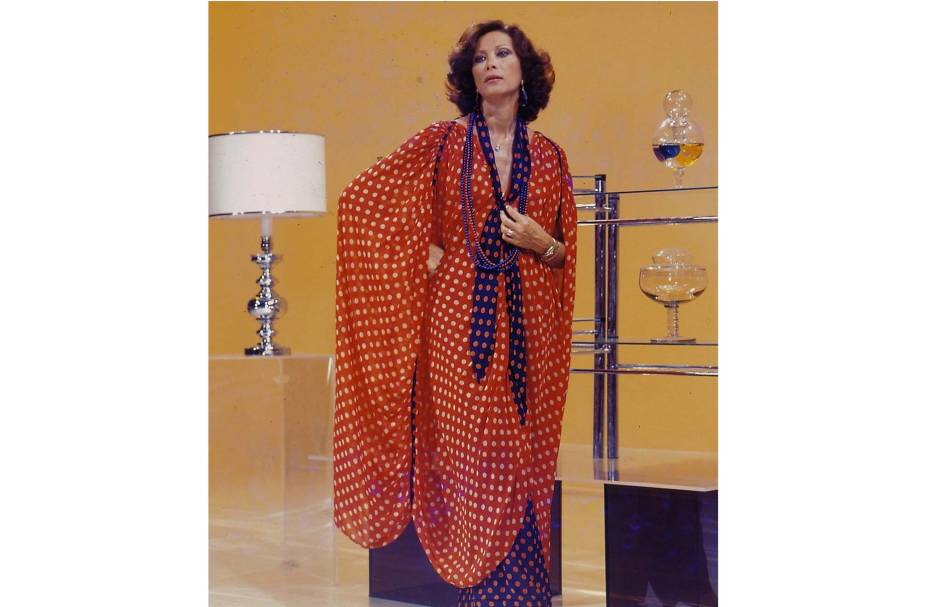 A atriz e modelo Ilka Soares, em cena do programa humorístico "Planeta dos Homens", anos 80.