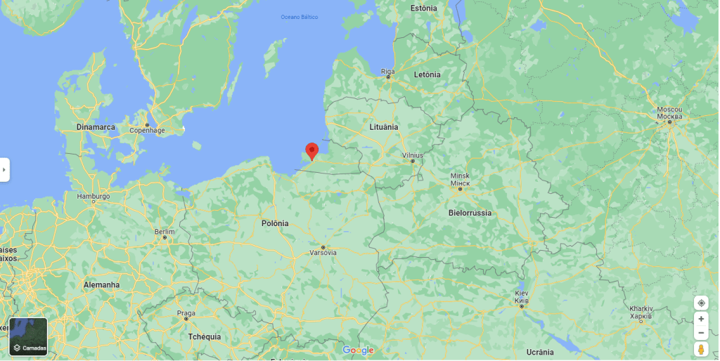 Localização da cidade de Kaliningrado
