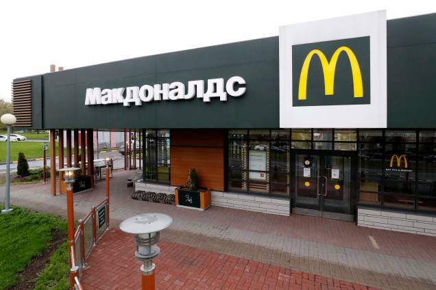 16/05/2022.- Restaurante McDonald's fechado em St. Petersburgo, Rússia, após sansões comerciais ao governo russo.