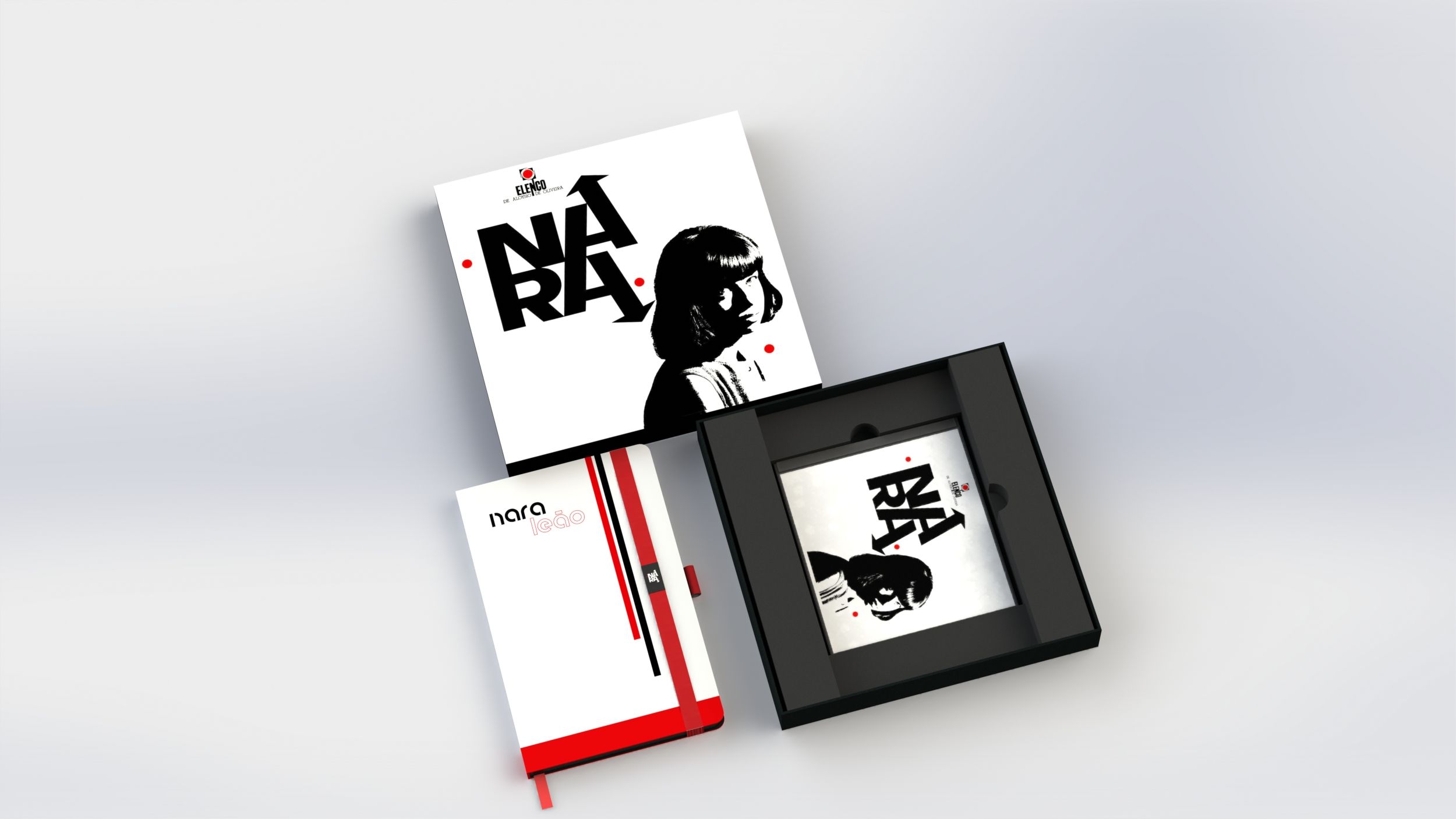 Fan Box do primeiro álbum de Nara Leão, com capa/quadro, caderneta, CD e caixa organizadora