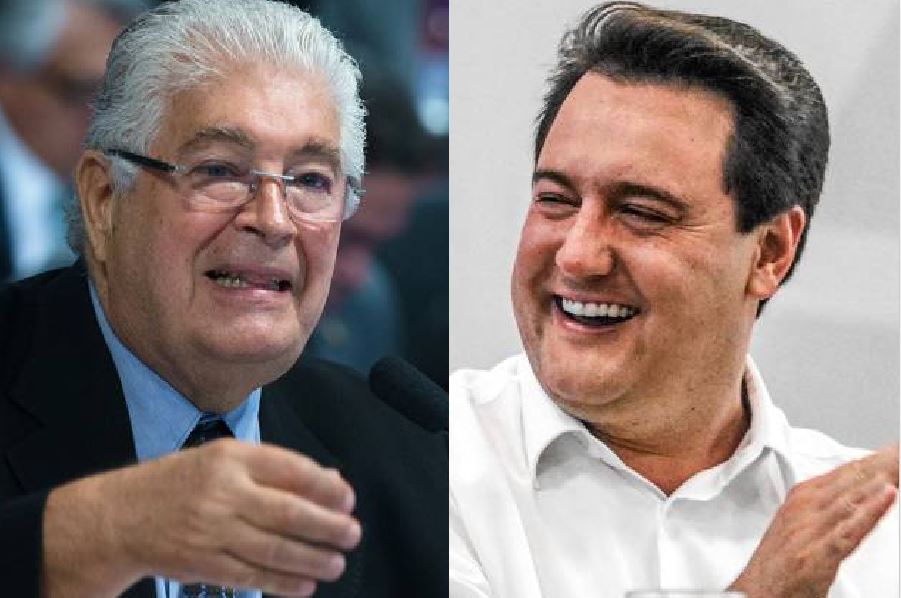 Os candidatos ao governo do Paraná, Ratinho Jr. (PSD) e Roberto Requião (PT)