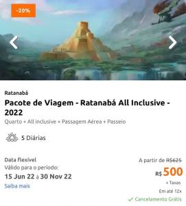 Falso pacote turístico para a 