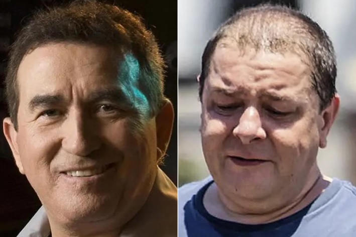 O cantor Amado Batista e o empresário Fábio Luís Lula da Silva, o Lulinha