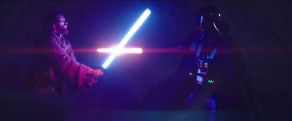 Duelo de sabre de luz entre Darth Vader e Obi-Wan Kenobi