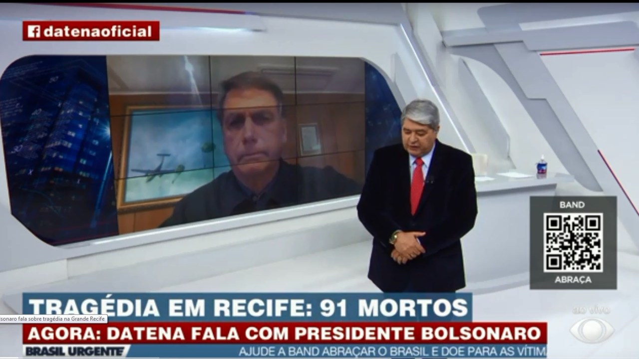Bolsonaro fala com Datena no "Brasil Urgente", da Band