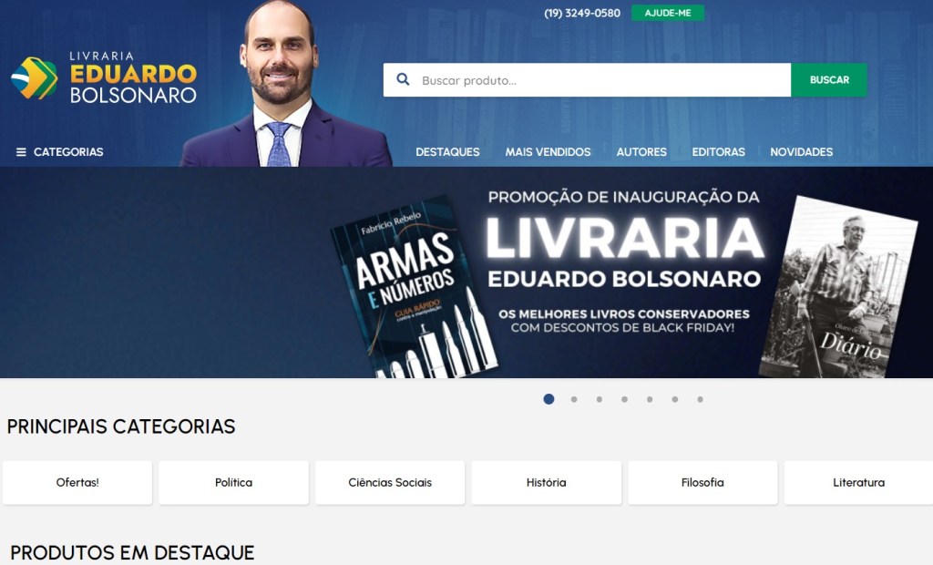 NOVO NEGÓCIO - Livraria de Eduardo Bolsonaro é ligada a Cedet, empresa cujos sócios são ex-estudantes de Olavo de Carvalho