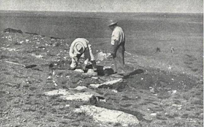 Sítio paleontológico próximo de Dom Pedrito, no RS, em 1951 -