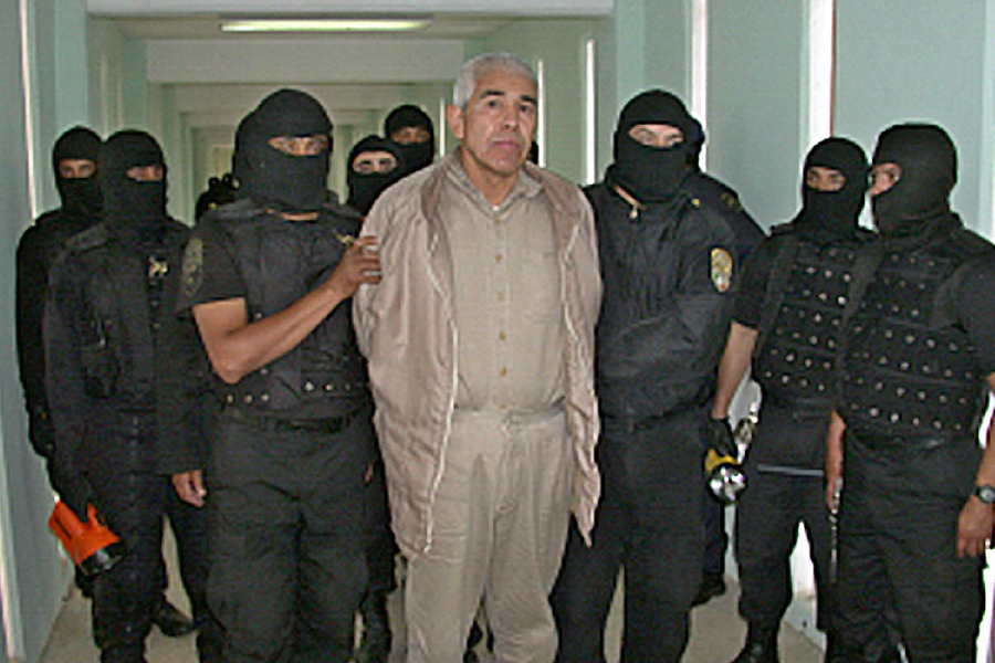 O narcotraficante mexicano Rafael Caro Quintero ao ser preso em 2005 -
