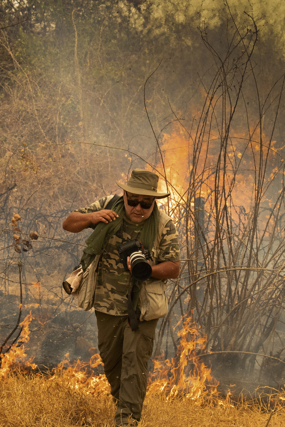 EM AÇÃO - Araquém no Pantanal em chamas, em 2020: explorador do país -
