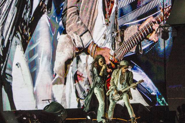 Apresentação da banda americana Aerosmith no Rock in Rio, Rio de Janeiro, em 22/07/2017.