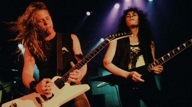 A banda americana Metallica, durante show da turnê "Master Of Puppets", no Shibuya Public Hall em Tóquio, 11/1986.