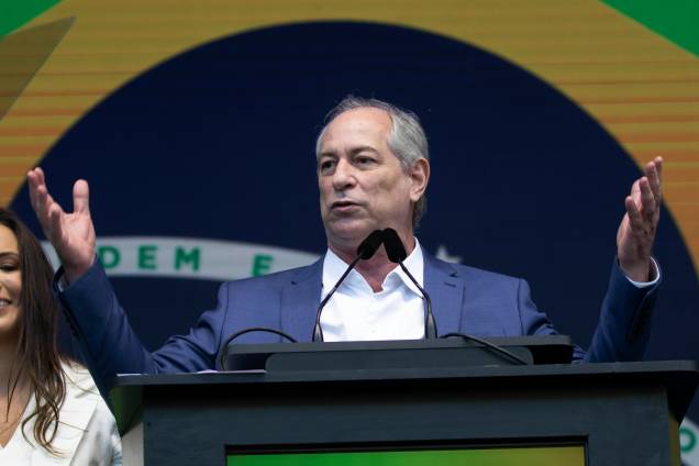 Ciro Gomes no lançamento de sua candidatura presidencial na convenção nacional do Partido Democrático Trabalhista, PDT, em Brasília, na sede do partido, 20/07/2022.
