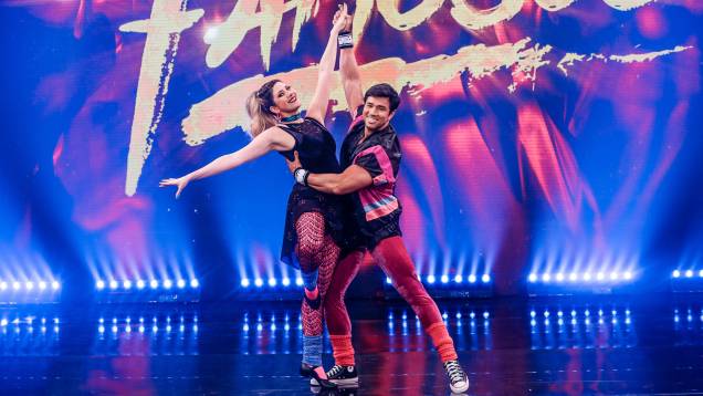 No programa "Domingão do Faustão", estréia no "Dança dos Famosos" com Dani Calabresa e Reginaldo Sama. 26/08/2018. No programa "Domingão do Faustão", estréia no "Dança dos Famosos" com Dani Calabresa e Reginaldo Sama. 26/08/2018.
