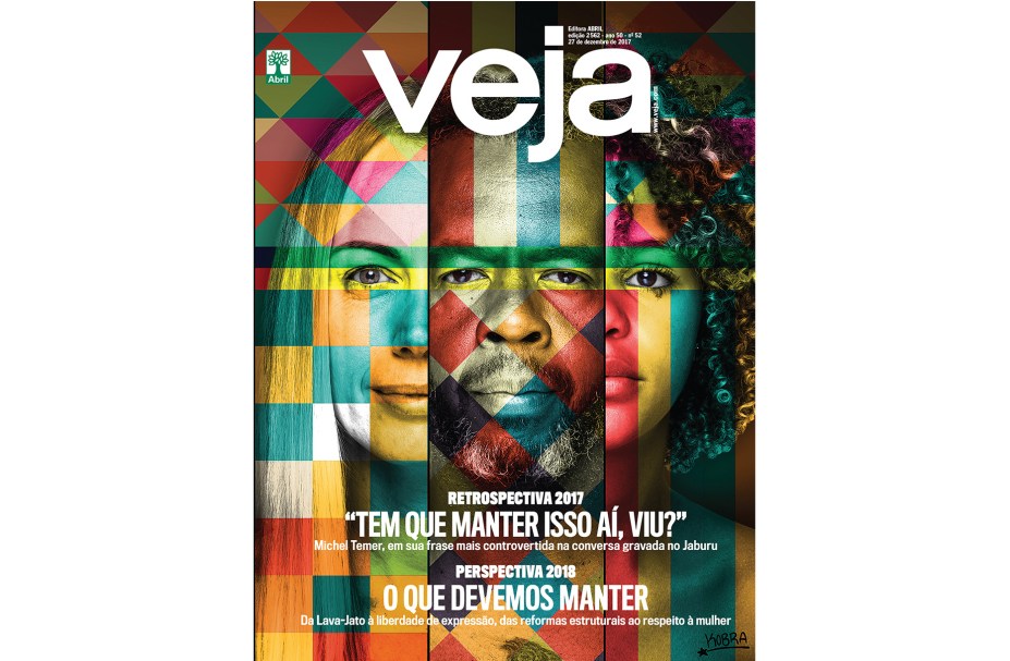 Eduardo Kobra, artísta plástico muralista com obra na capa da Revista Veja, edição de 27/12/2017.
